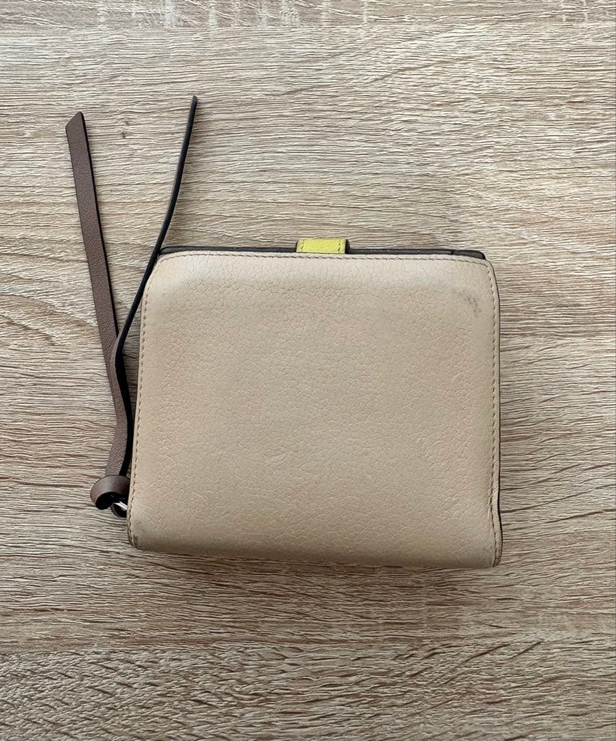 LOEWE ロエベ　二つ折り財布 ベージュ×イエロー