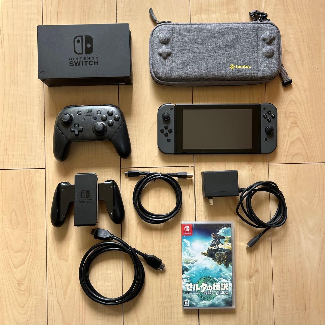 ニンテンドー スイッチ本体セット　proコントローラー　ゼルダの伝説ソフト付き