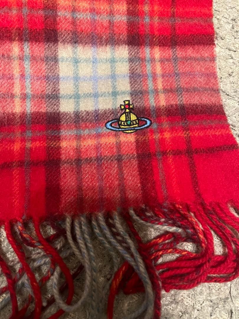 Vivienne Westwood カシミアレッドチェックマフラー