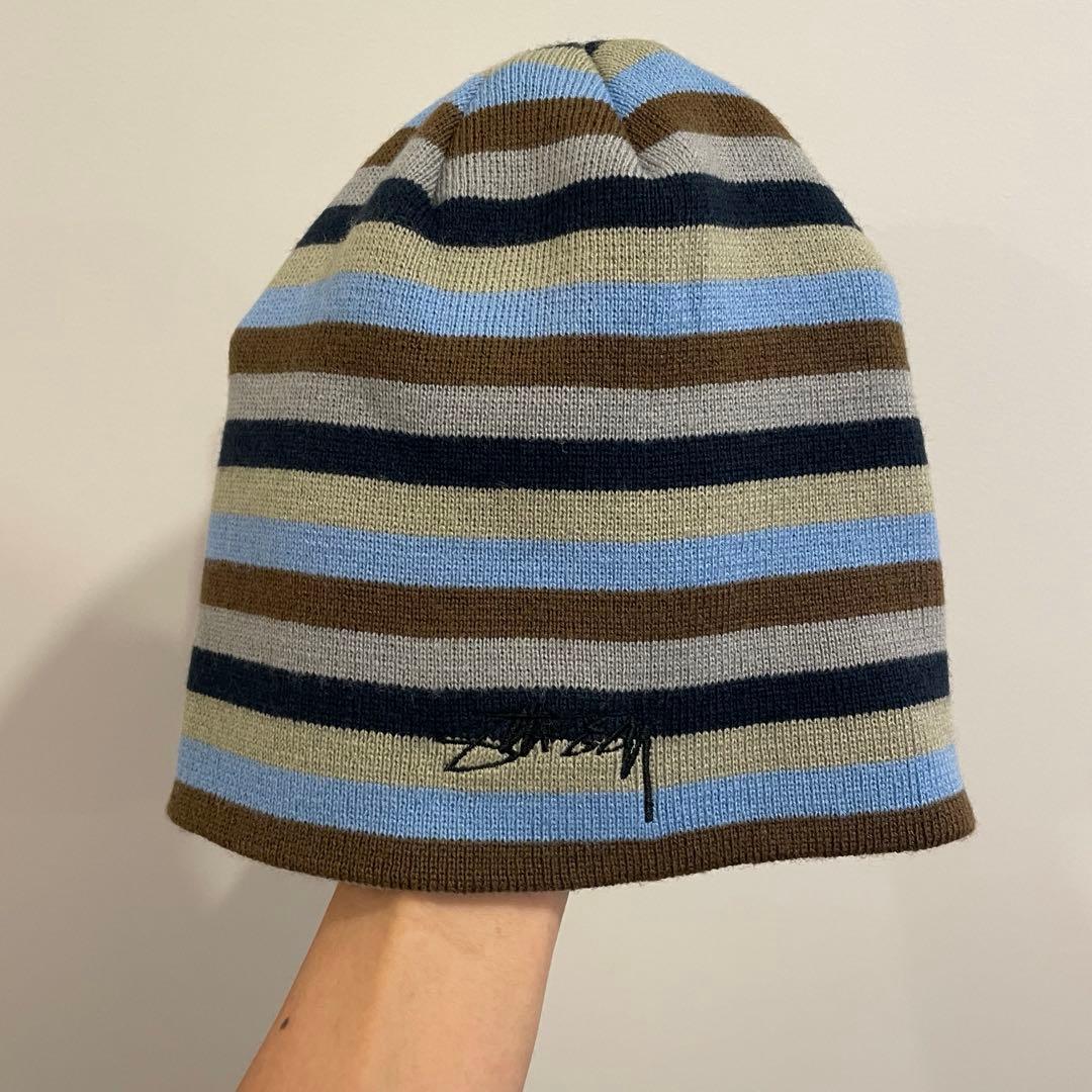 帽子 STUSSY SMOOTH STOCK STRIPED SKULLCAP