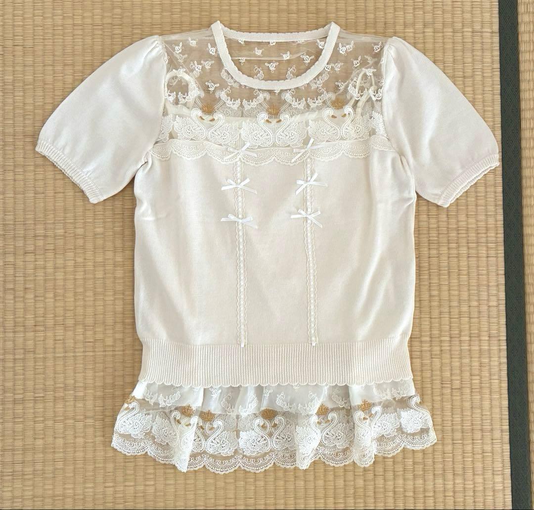 新品・未使用✨　半袖ニットとキャミソールのセット♡スワンモチーフがキュート
