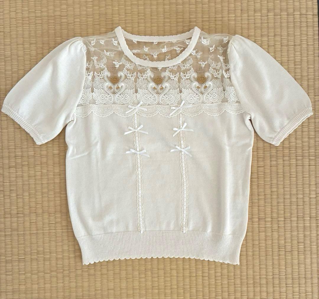 新品・未使用✨　半袖ニットとキャミソールのセット♡スワンモチーフがキュート