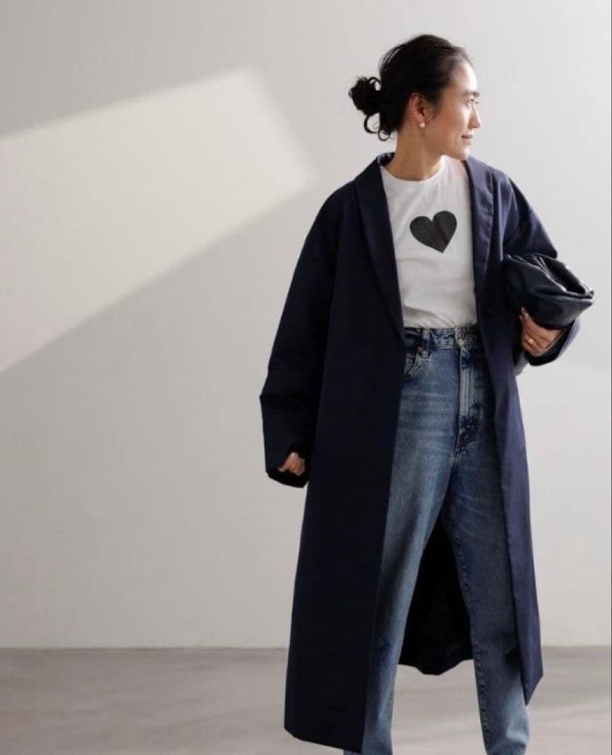FORME ☆★東原亜希　金子綾　ショールウールコート　ネイビー　フリーサイズ