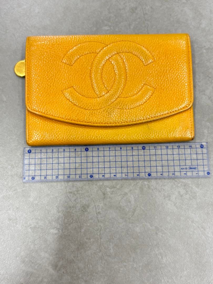 CHANEL シャネル 三つ折り財布 キャビアスキン レトロ刻印有 ジャンク