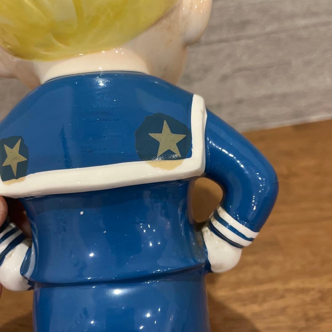 内藤ルネ 水平 陶器 貯金箱 置物 RUNE レトロ レア物★AK9