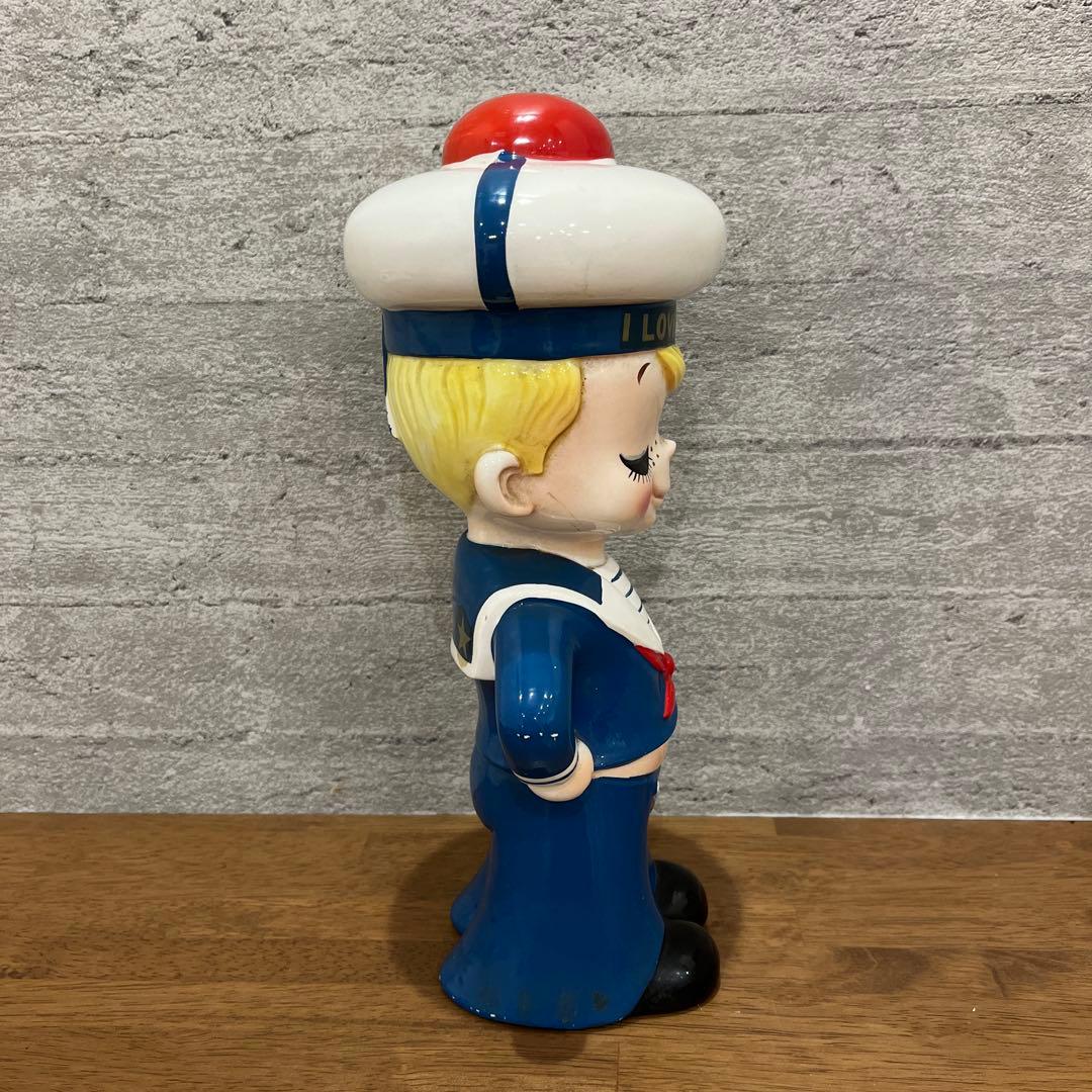 内藤ルネ 水平 陶器 貯金箱 置物 RUNE レトロ レア物★AK9