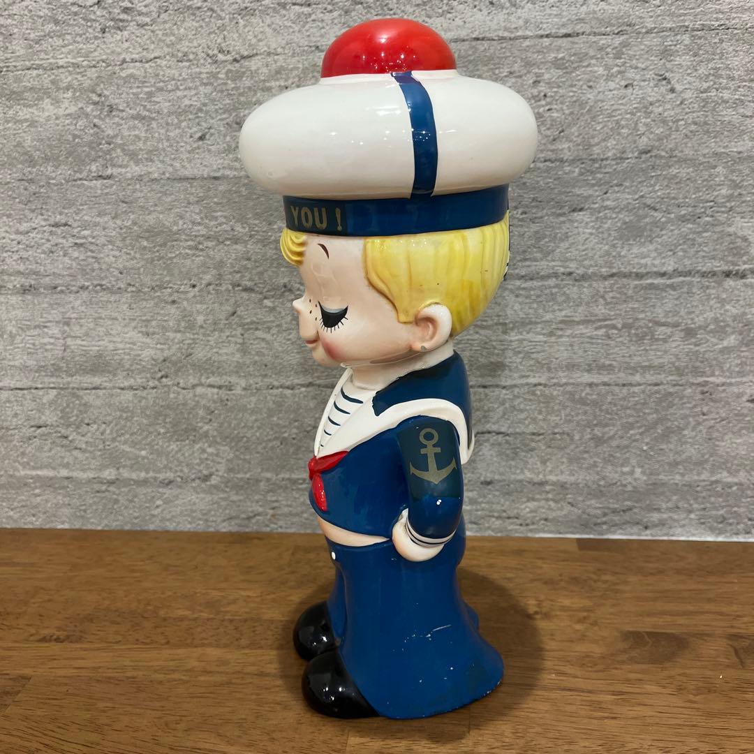 内藤ルネ 水平 陶器 貯金箱 置物 RUNE レトロ レア物★AK9