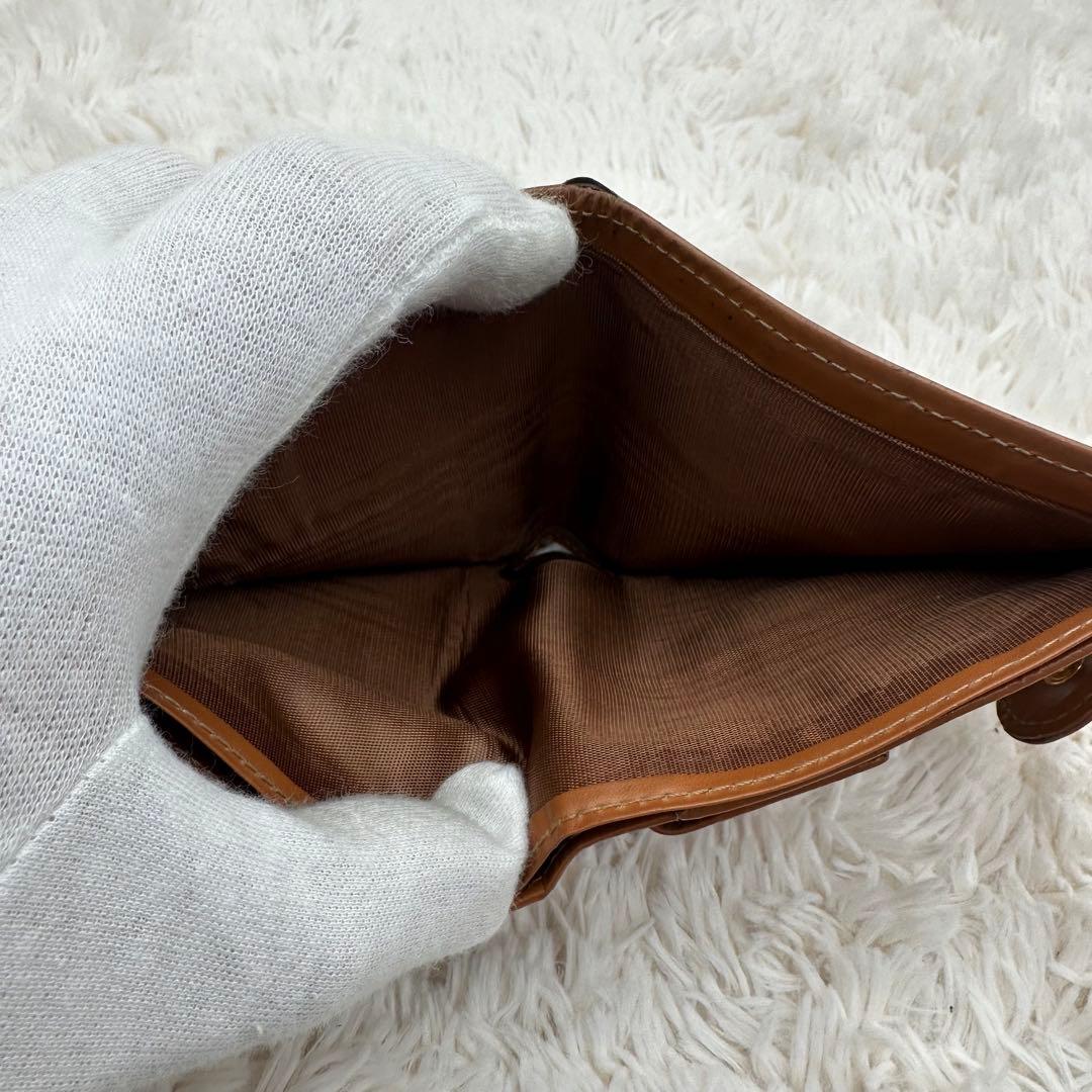 ✨美品✨セリーヌ　二つ折り財布　マカダム　トリオンフ　ブラウン