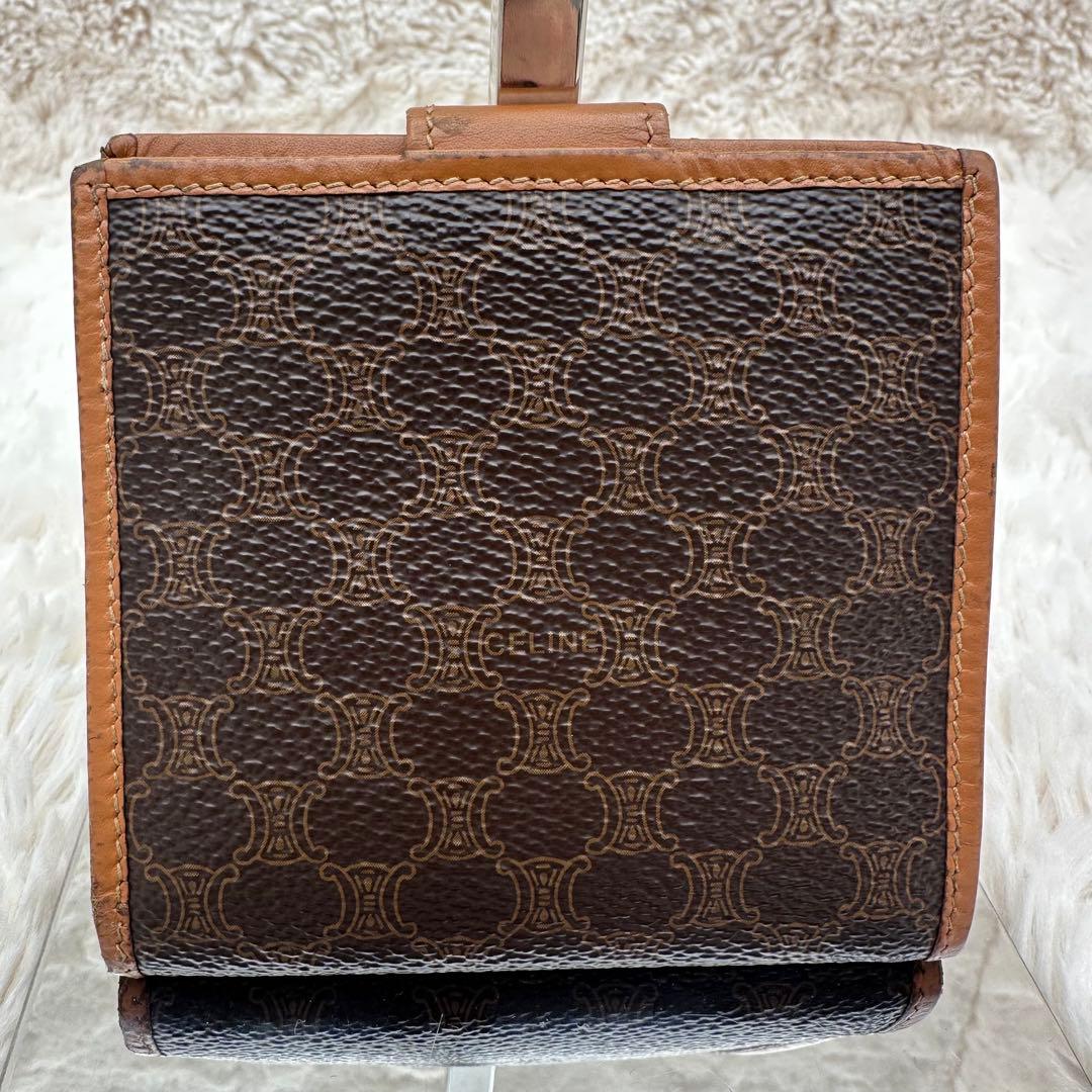 ✨美品✨セリーヌ　二つ折り財布　マカダム　トリオンフ　ブラウン