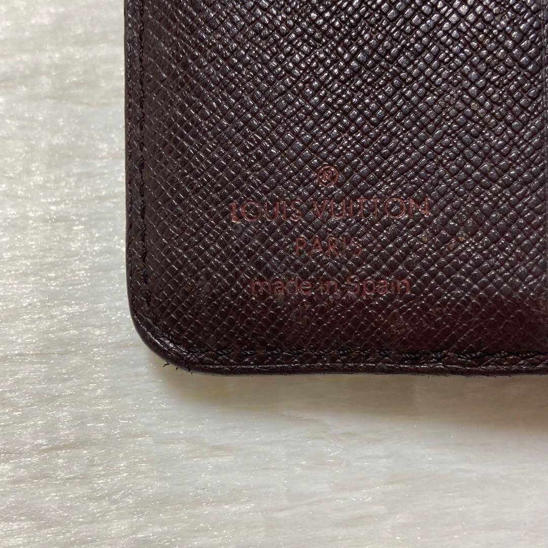 最終価格　LV ヴィトン　二つ折り　財布　ファスナー　コンパクトジップ　茶色