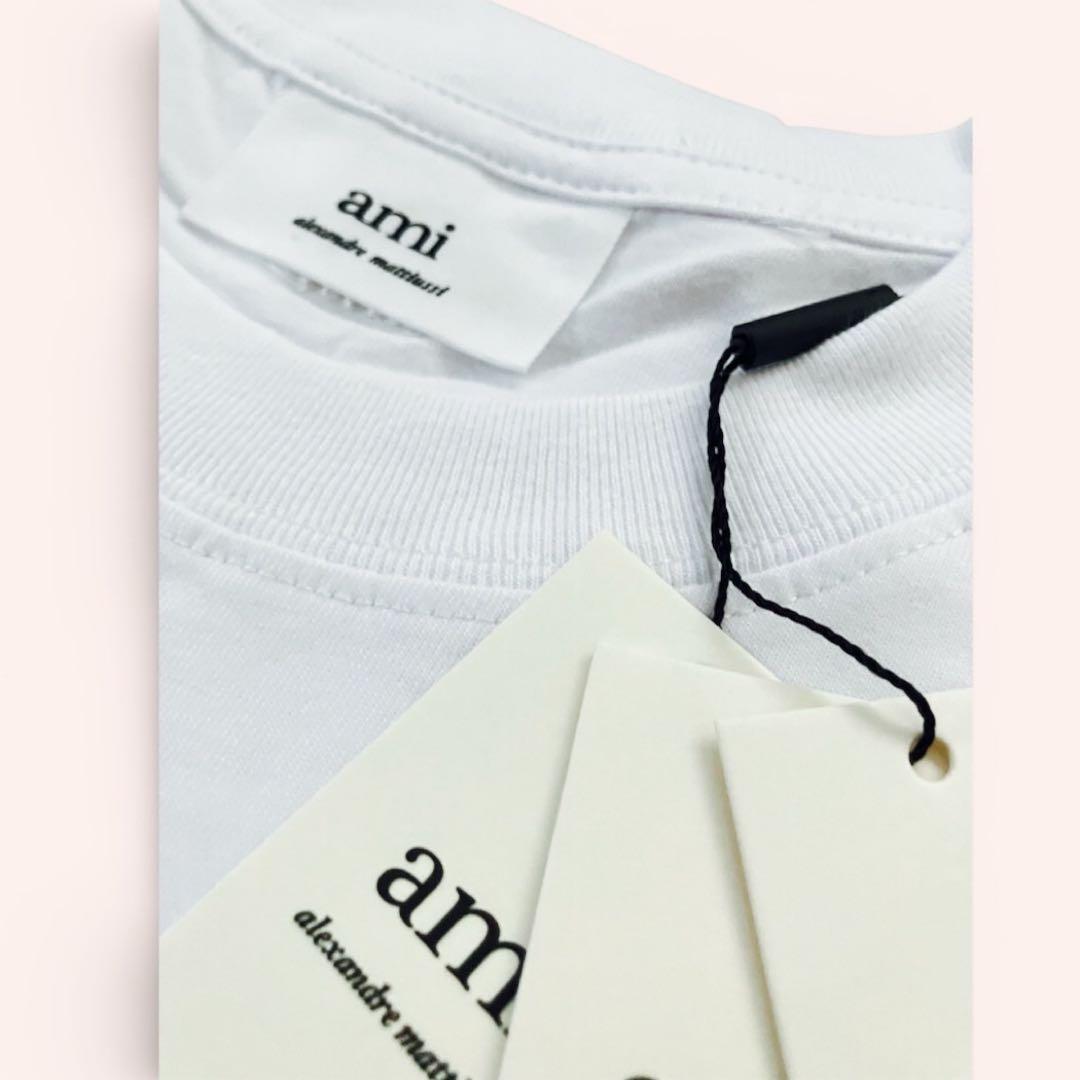 AmiParis 半袖Tシャツ S ホワイト ハートロゴ ユニセックス