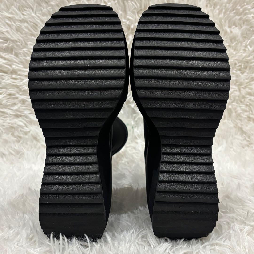 靴 YELLO TOKYO BLACK PLATFORM SHORT BOOTS