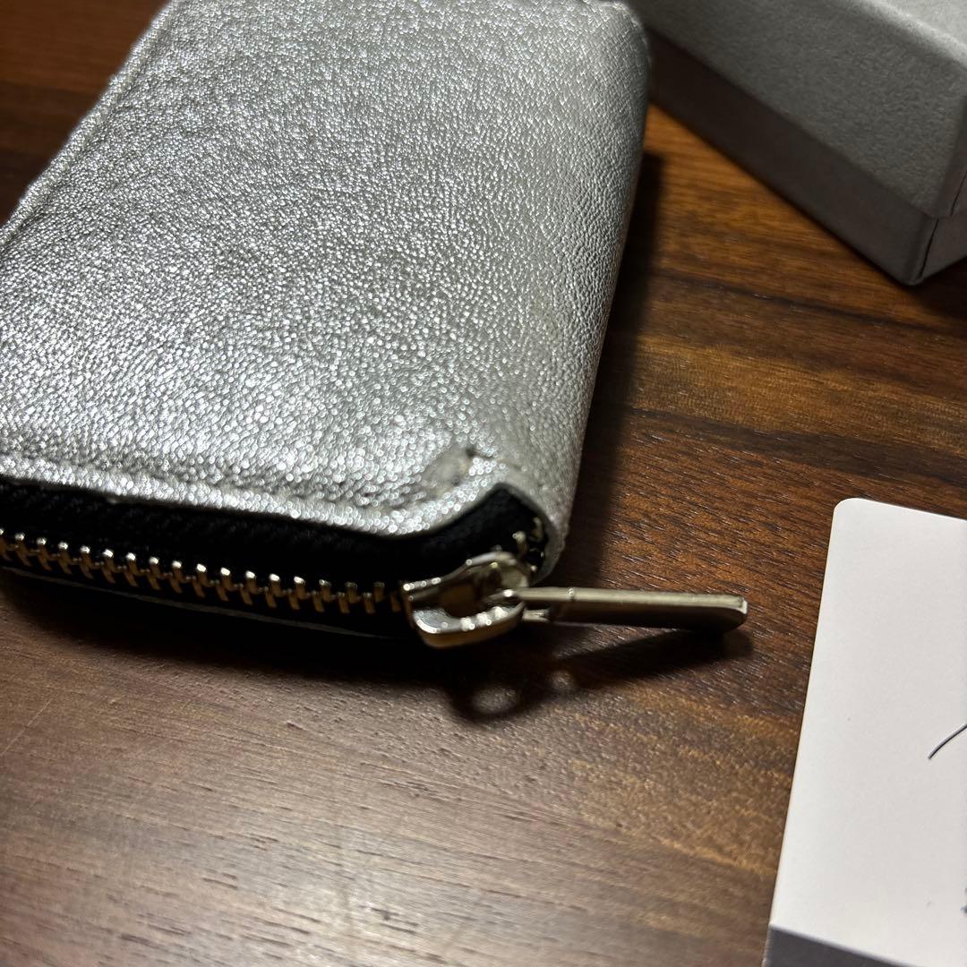 NADAYA シルバー mu 本革 Rファスナー コンパクト財布 HAKU