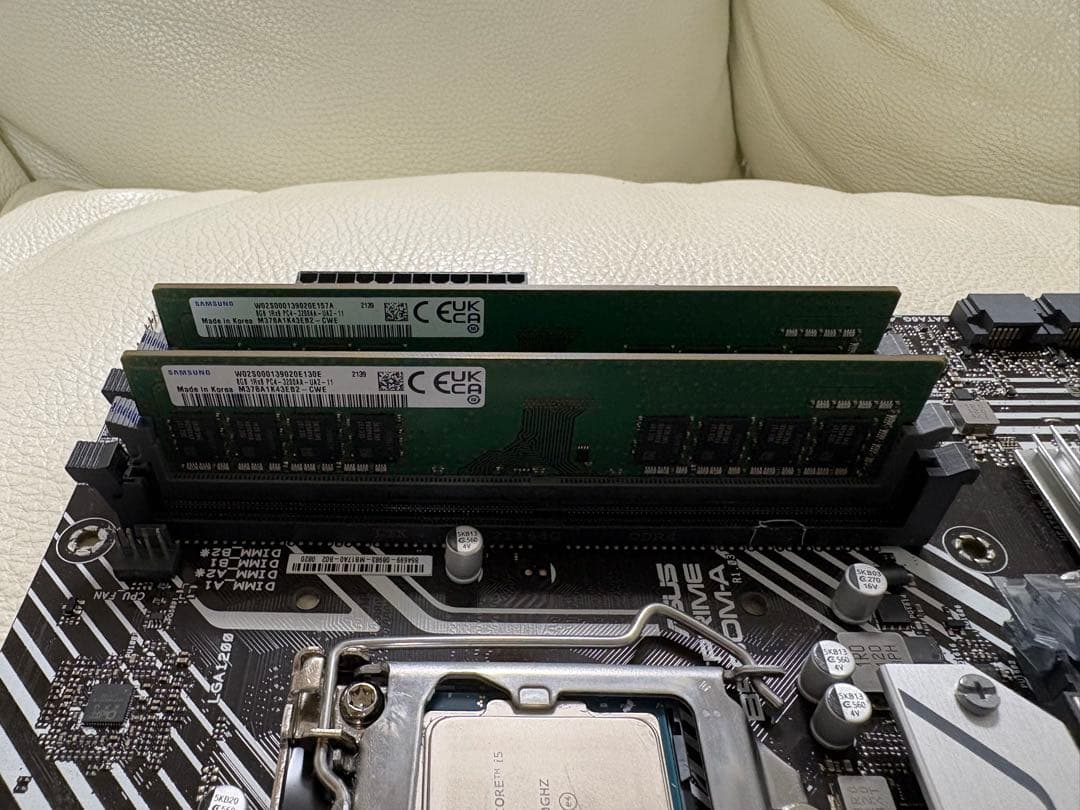 ASUS PRIME B360M-A メモリ8G x2 Corei512400