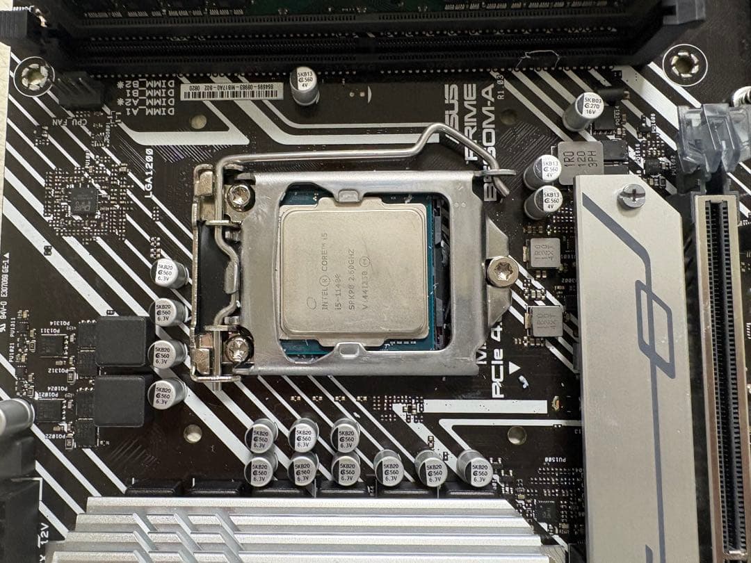 ASUS PRIME B360M-A メモリ8G x2 Corei512400
