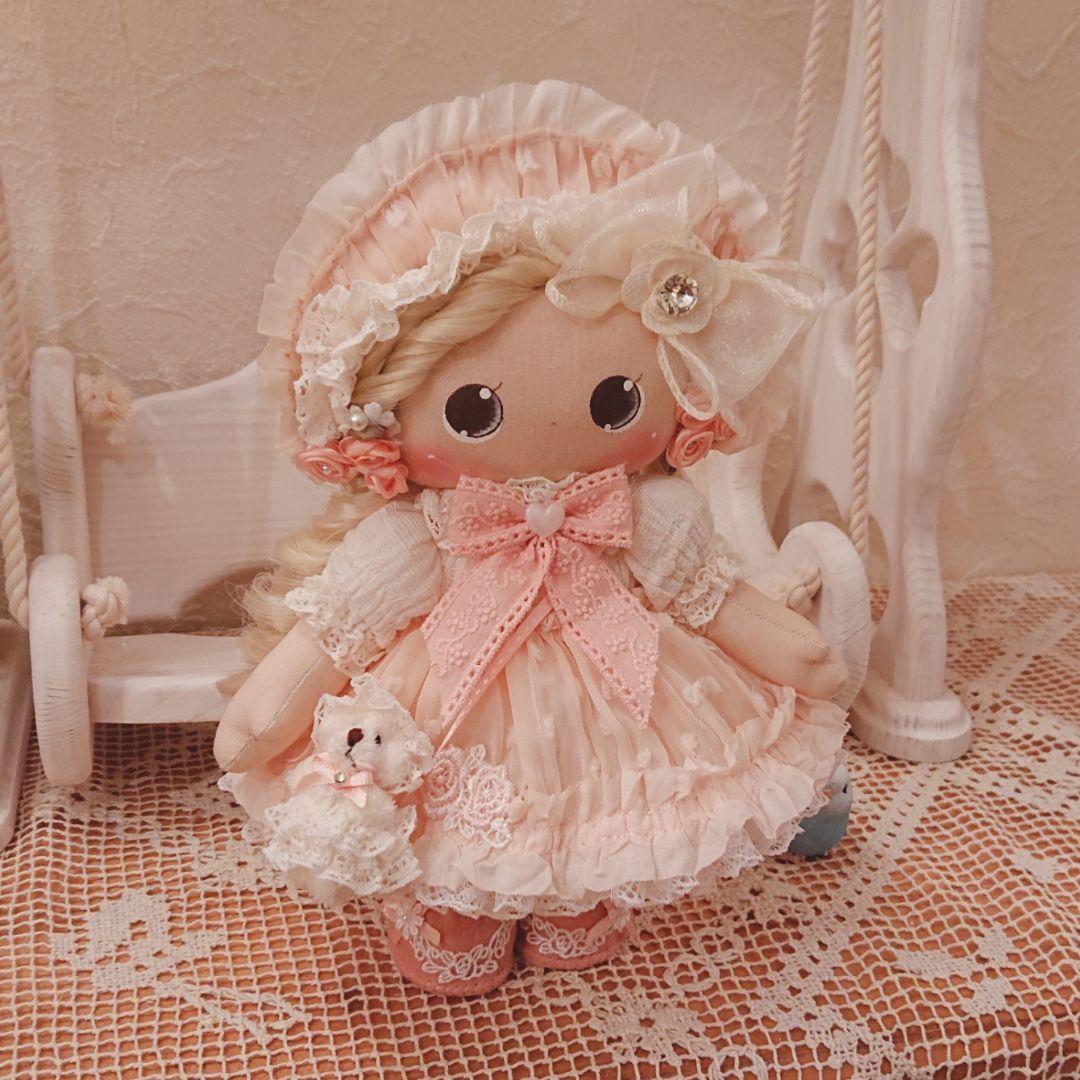 ❁ハンドメイドドール❁お人形❁贈り物 ❁ロリータ❁ロリータボンネット❁ミニ くま