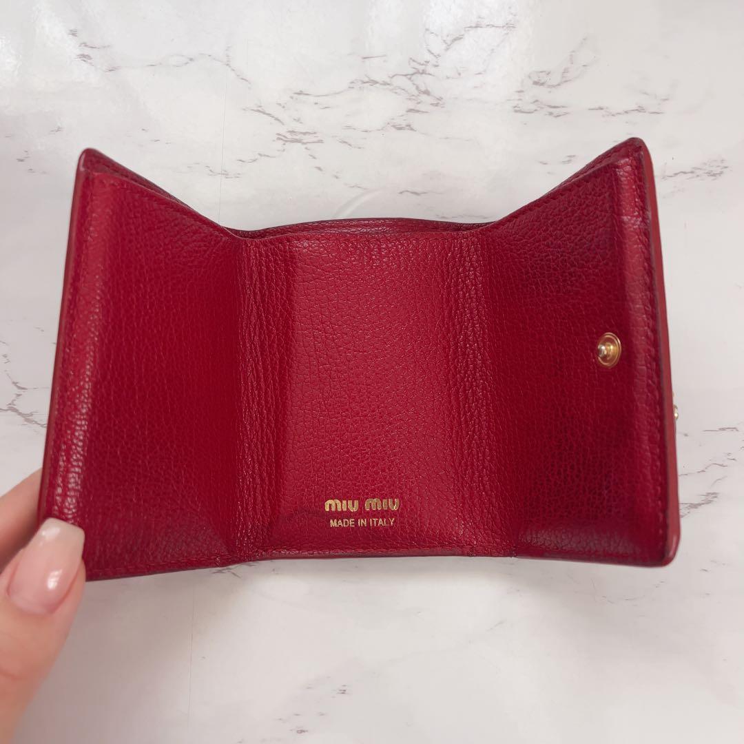 miumiu 三つ折り財布 レターウォレット マドラスラブ