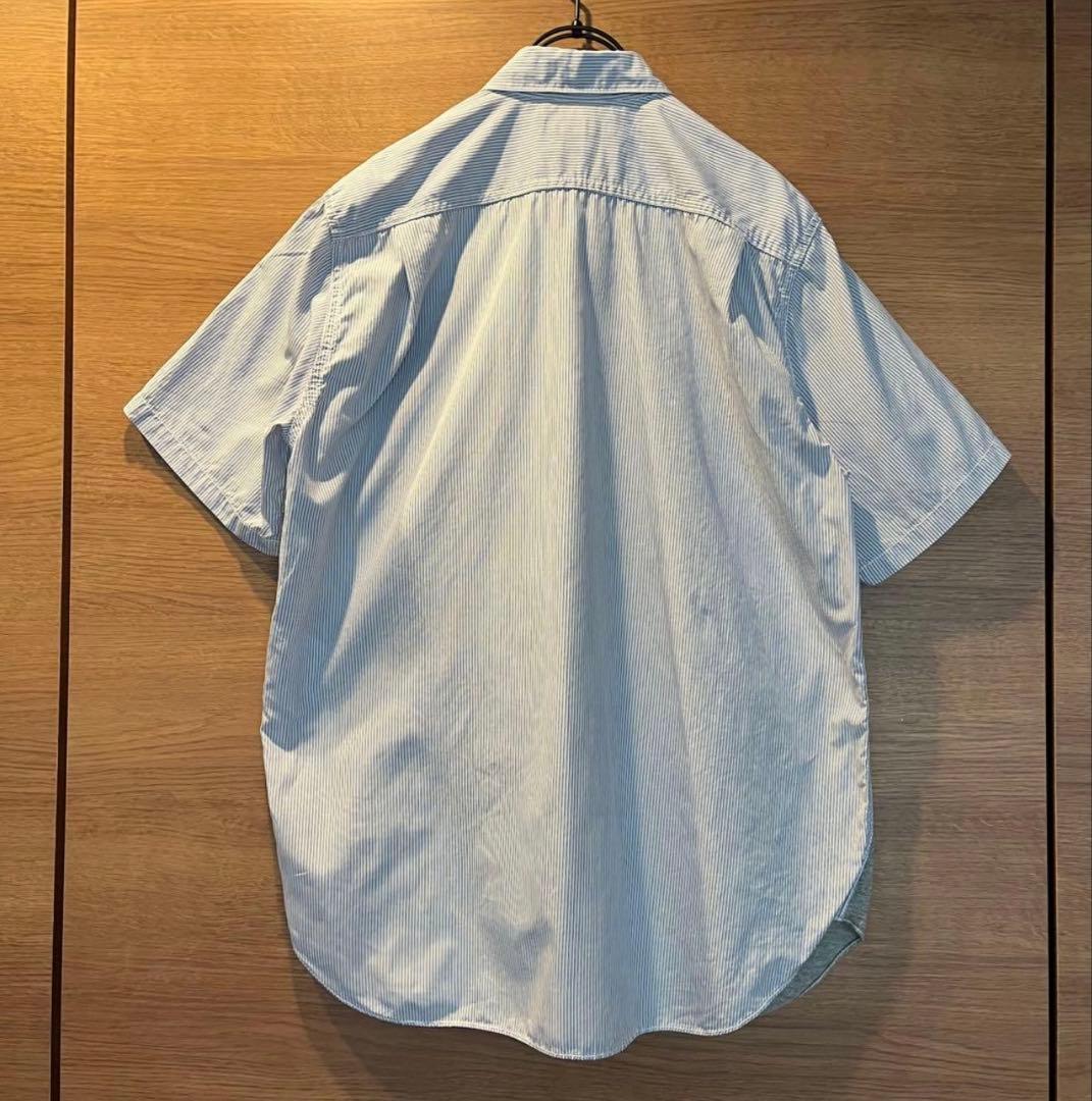 COMME des GARCONS/メンズ半袖 プリント 切替ストライプシャツ