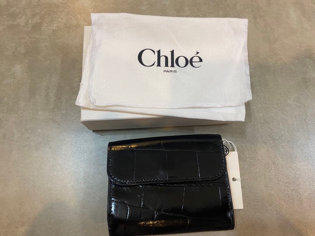 Chloé ブラック 三つ折り財布