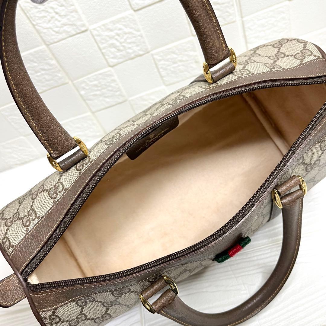 ✨極美品✨☘️GUCCI☘️✨ボストンバッグ✨シェリー✨GG柄✨PVCレザー✨