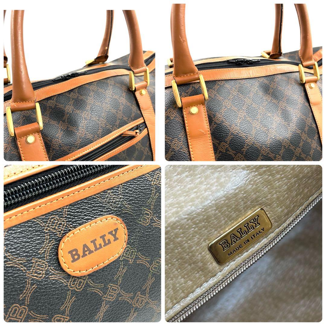 BALLY 454 ボストンバッグ 2way 斜め掛け PVCレザー ブラック