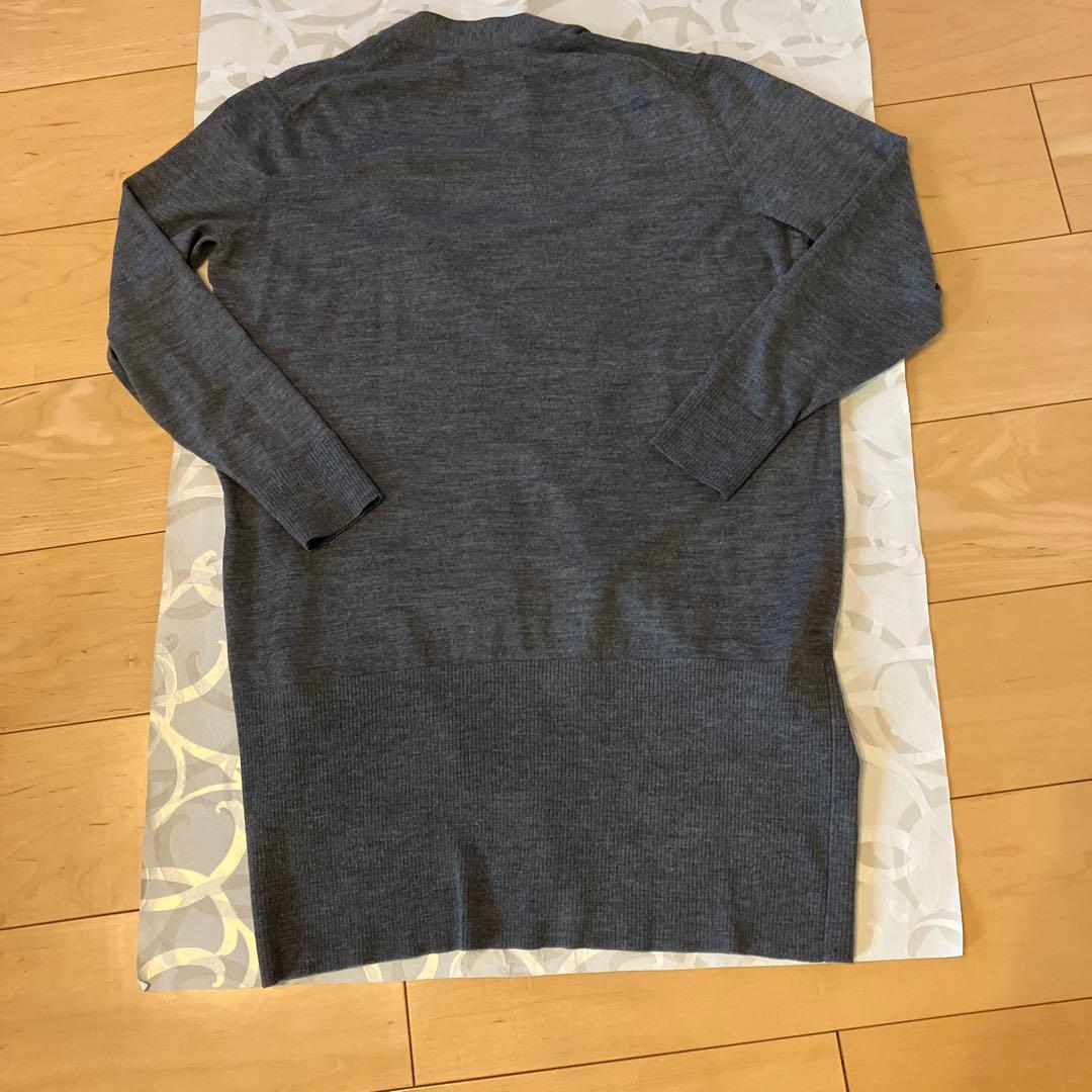 theory luxe ロングカーディガン 長袖 ポケット付き ウール　グレー