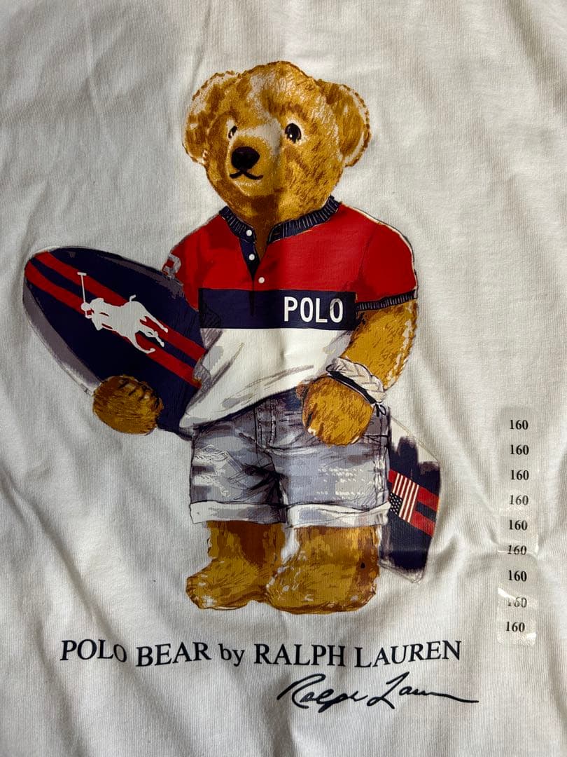 新品タグ付 ポロラルフローレン ポロベア サーフ 半袖Tシャツ 160 ホワイト