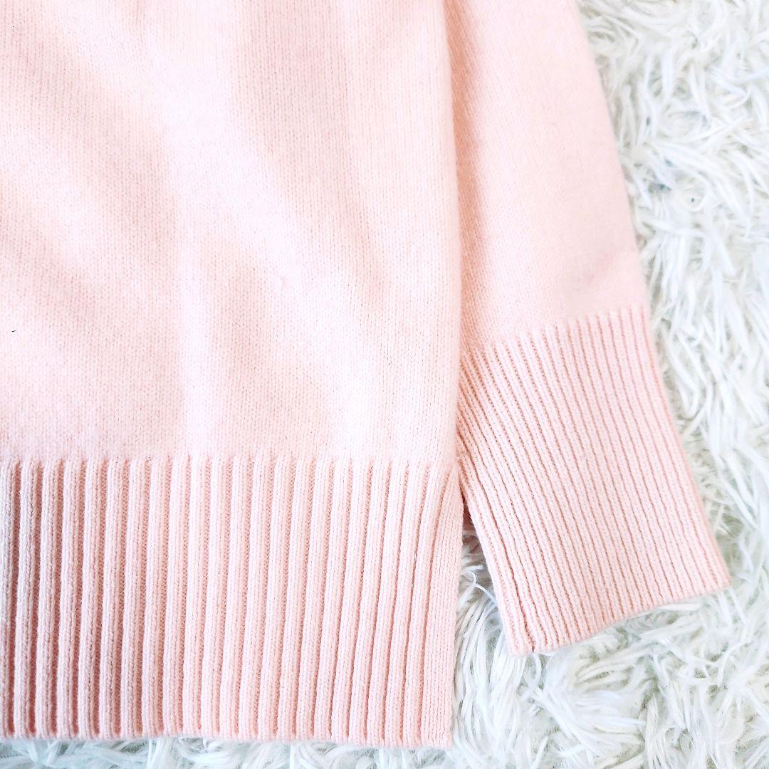 24AW ノーリーズ カシミヤ混 MUSICゆったりVネックカーディガン ピンク