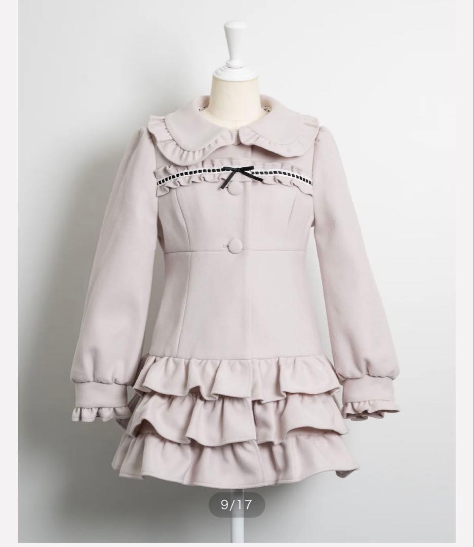 ゆ*ん様 未使用　pium はしごレースティアードミニコート ピンク　ピウム