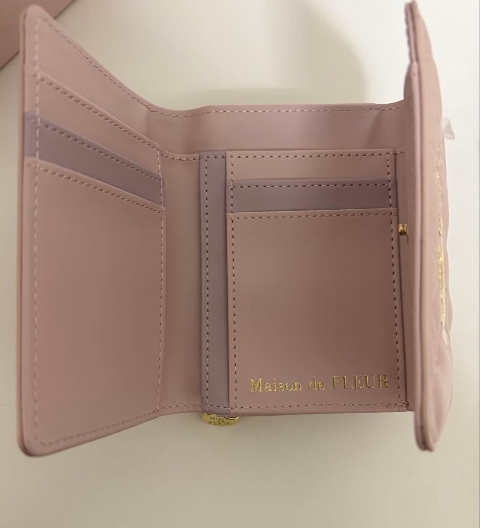 Maison de FLEUR リボンキルティングウォレット　ピンク