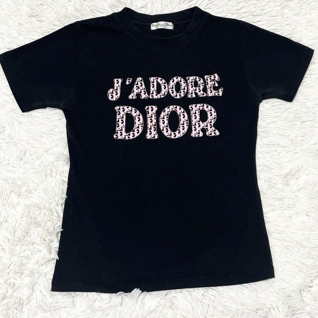 Dior J'adore トロッター ロゴ Tシャツ カットソー ブラック