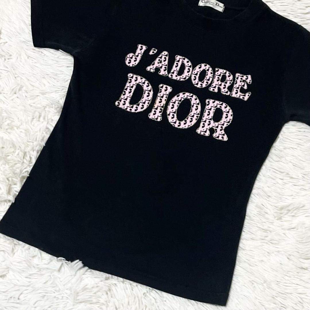 Dior J'adore トロッター ロゴ Tシャツ カットソー ブラック