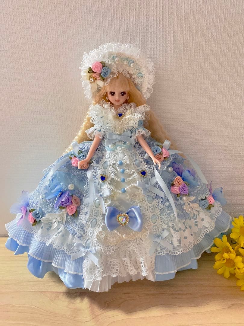 リカちゃん ジェニーちゃん 着せ替え服 フリルドレス ハンドメイド