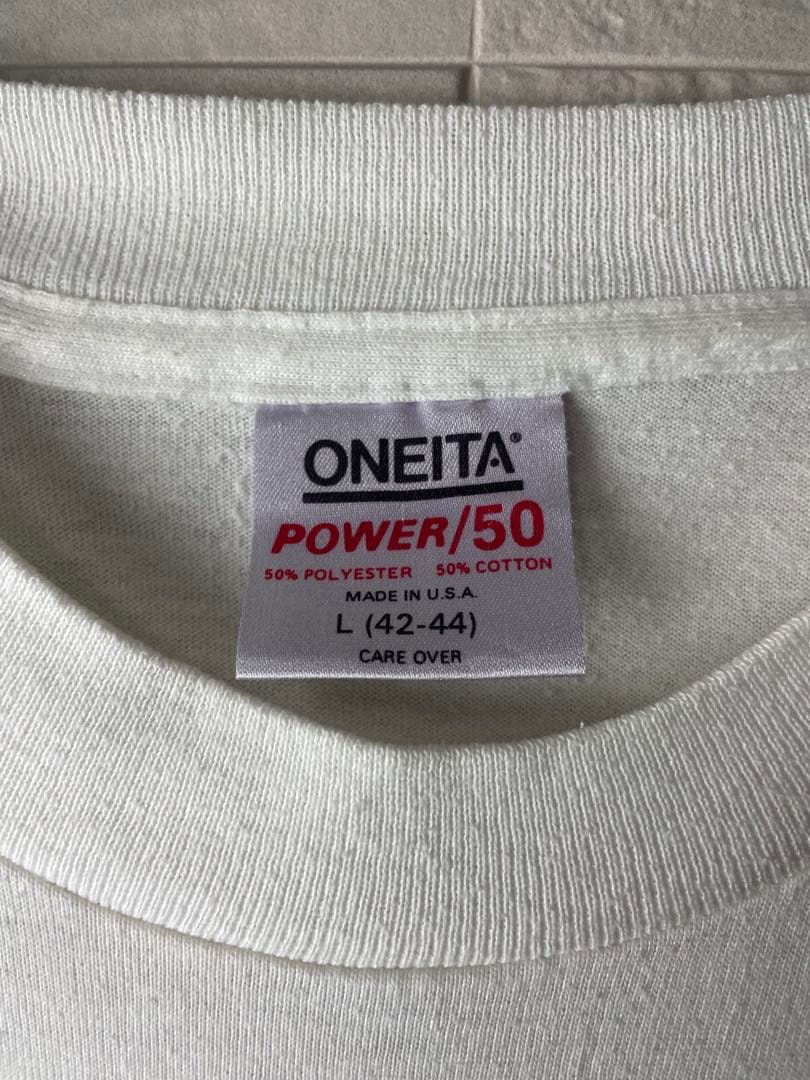 90s USA製ヴィンテージ　シングルステッチ　オニータ　無地Tシャツ　白色L