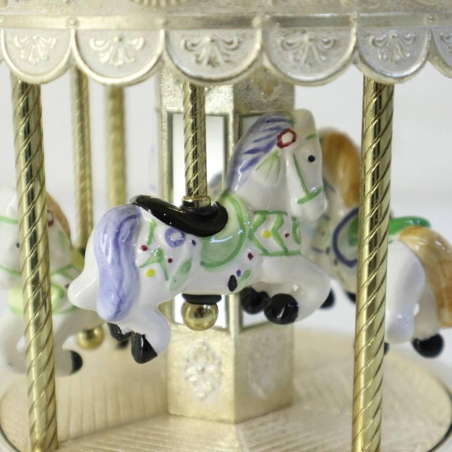新品 サンキョーオルゴール 八十日間世界一周 メリーゴーランド 陶器製 ニデック