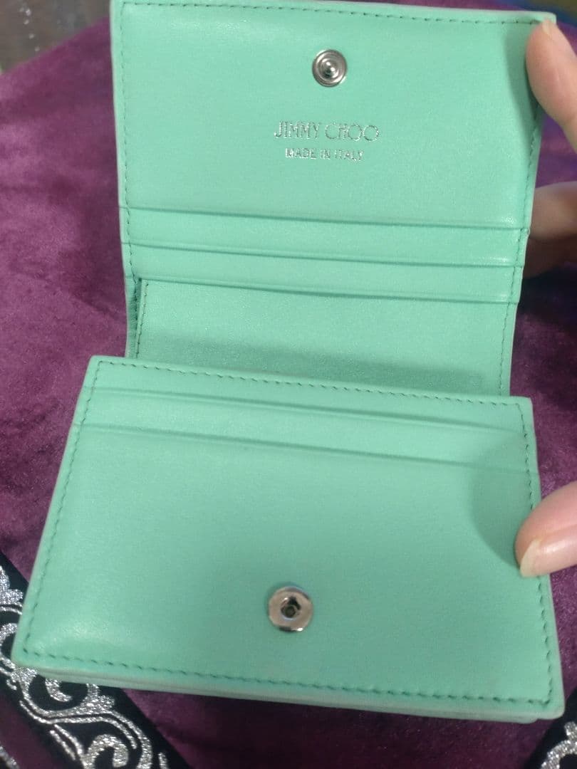 JIMMY CHOO グリーン二つ折り財布