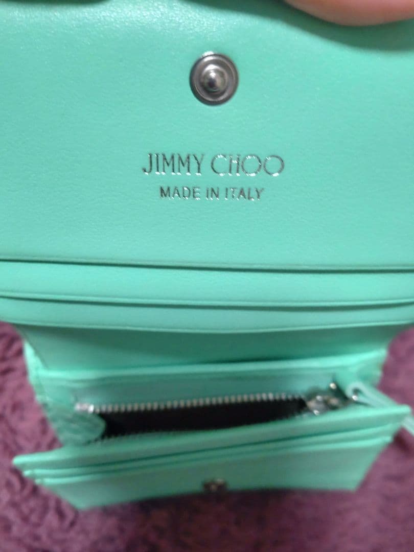 JIMMY CHOO グリーン二つ折り財布