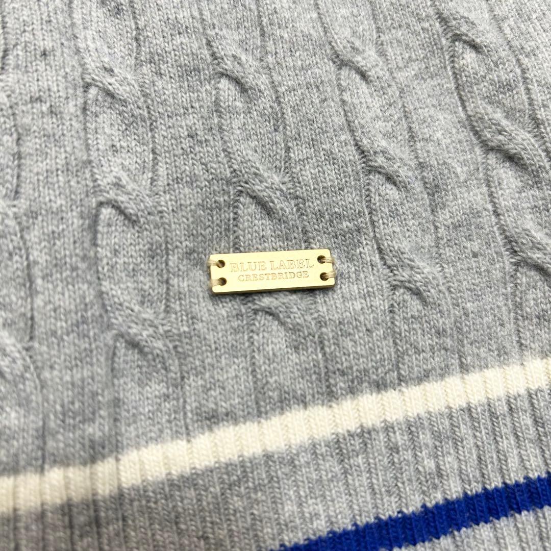 タグ付き未使用品 ブルーレーベルクレストブリッジ ケーブルニット カシミヤ M