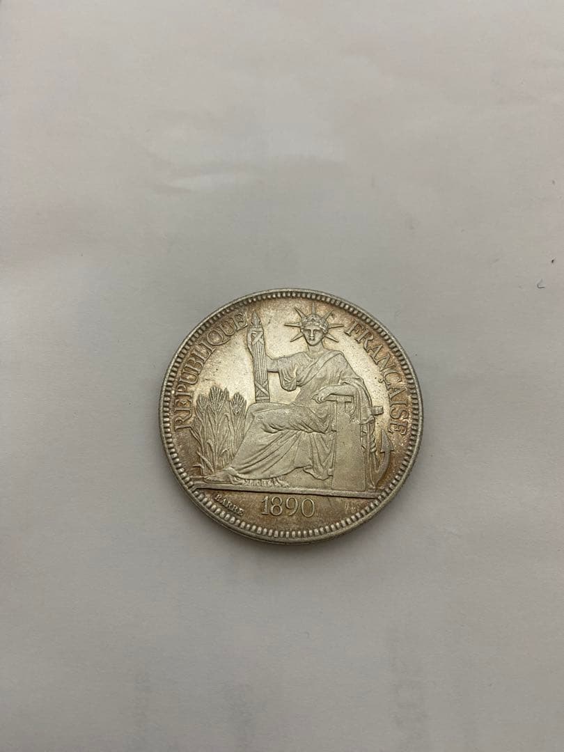 フランス 1890年 ピアストル・ド・コマース 銀貨