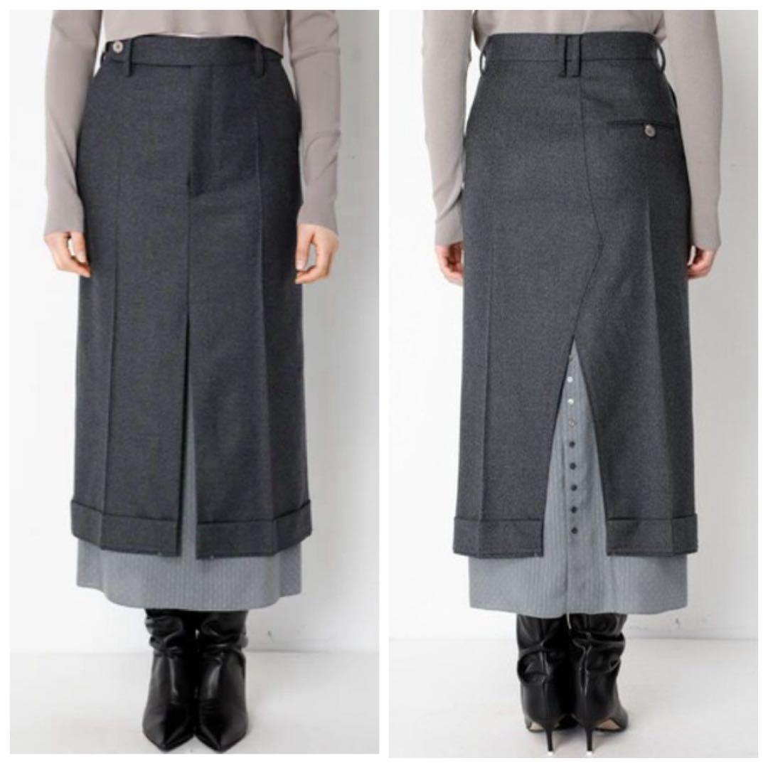 【IRENE】 Tuxedo Maxi Skirt