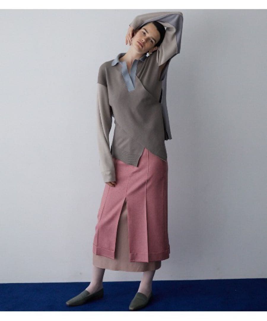 【IRENE】 Tuxedo Maxi Skirt