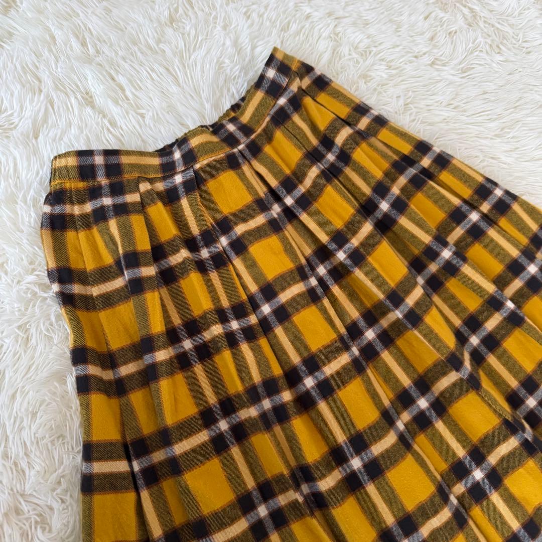 完売品✨美品✨かぐれ オーガニックチェックタックスカート ロングスカート