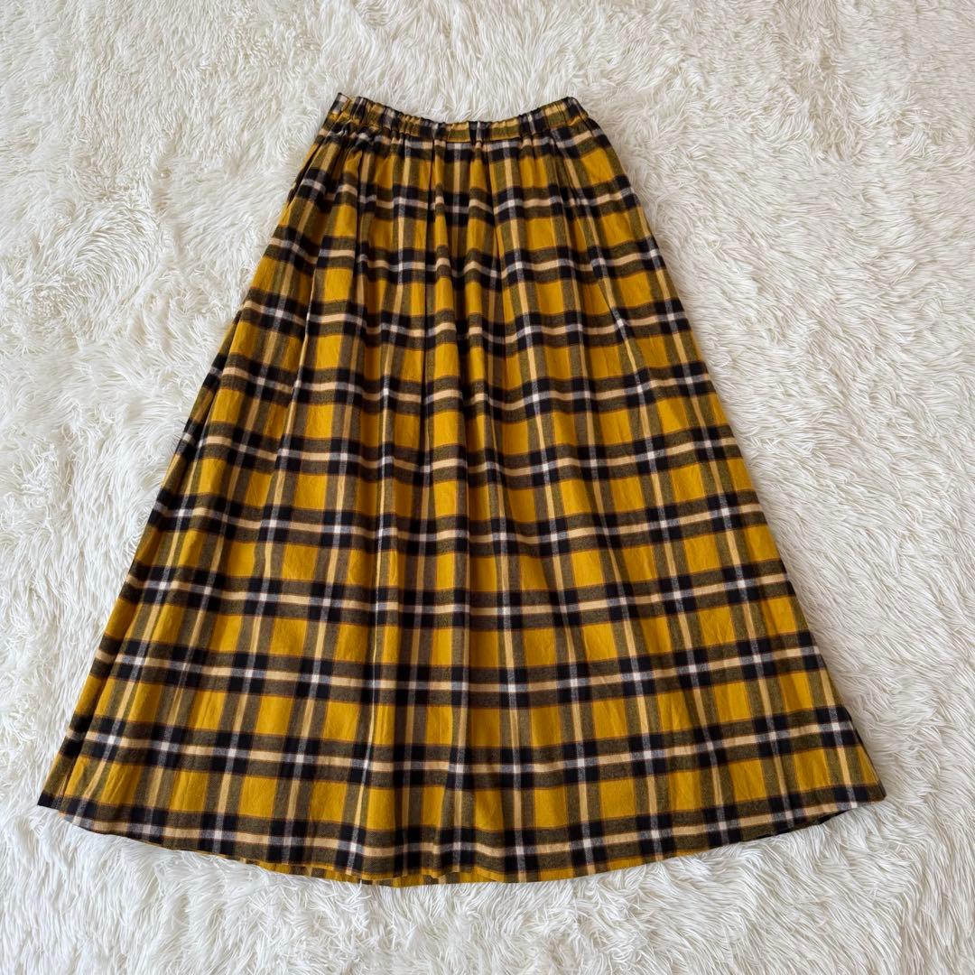 完売品✨美品✨かぐれ オーガニックチェックタックスカート ロングスカート