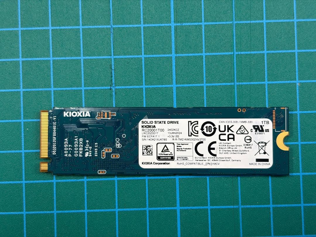 内蔵型SSD KIOXIA EXCERIA G2 NVMe SSD 1TB