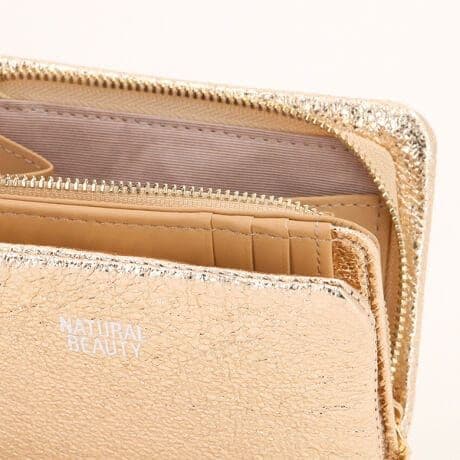 ★新品★NATURAL BEAUTY ゴールド 二つ折り財布