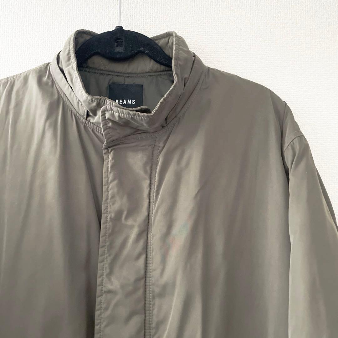 BEAMS / デタッチャブルフード 中綿モッズコート オリーブグリーン