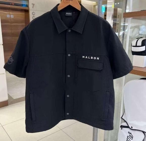 Malbonゴルフメンズ セットアップ ブラック半袖トップス＋ショートパンツ✨