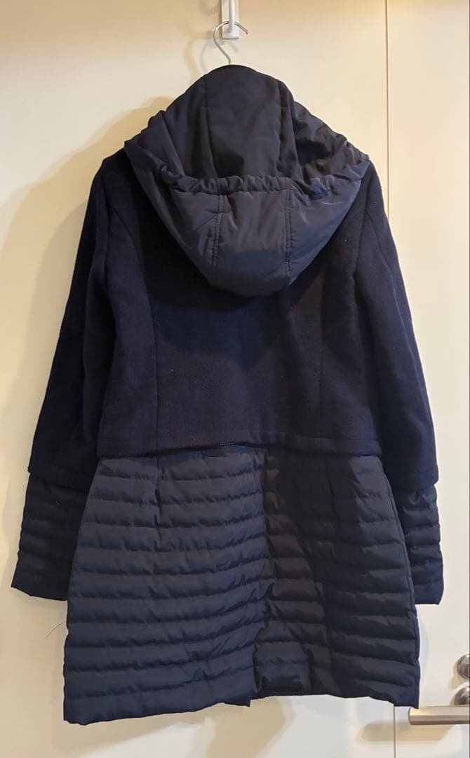 ARMANI JEANS ネイビー フード付き ロングコート