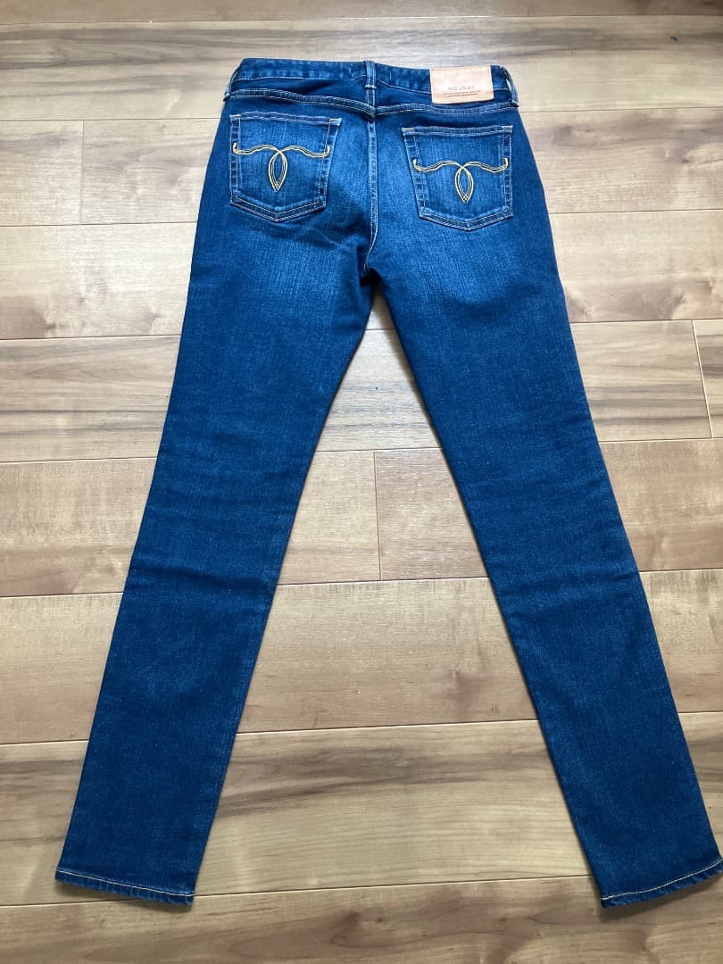 N出品未使用級moussy WFリバーススキニーデニム27インチブルー