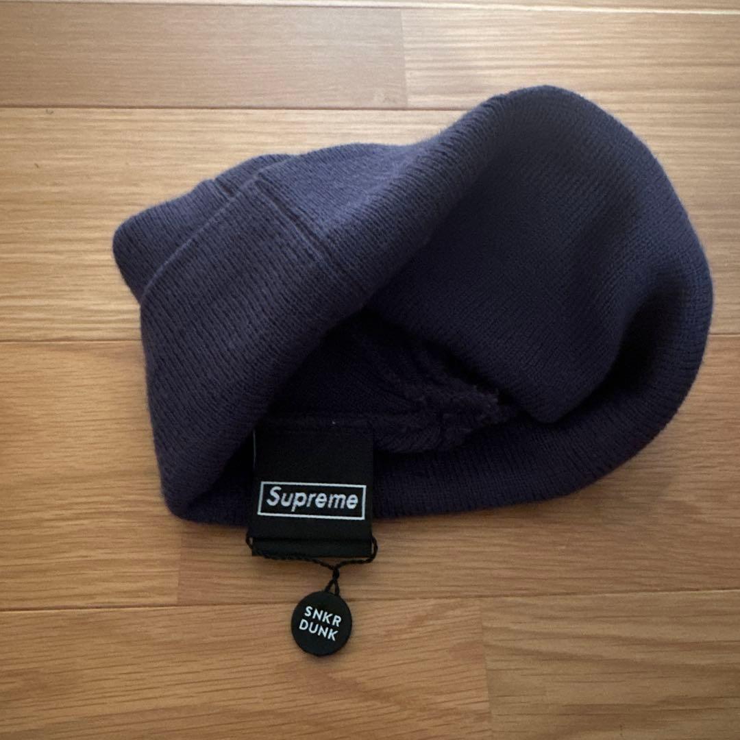 ポ*年様 Supreme 24W ニューエラ　ボックスロゴ　ビーニー　ネイビー